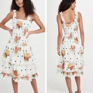FARM RIO Nanaju White Midi Dress Size X-Small NWT